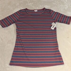 LuLaRoe Long Sleeve Top - Blue and Red Stripes